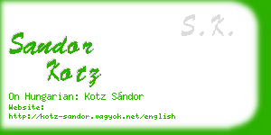 sandor kotz business card